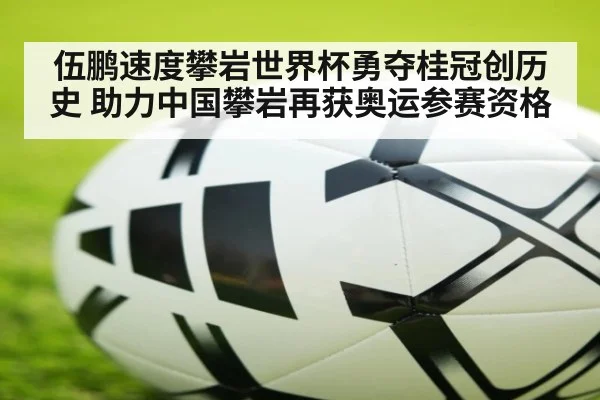 伍鹏速度攀岩世界杯勇夺桂冠创历史 助力中国攀岩再获奥运参赛资格
